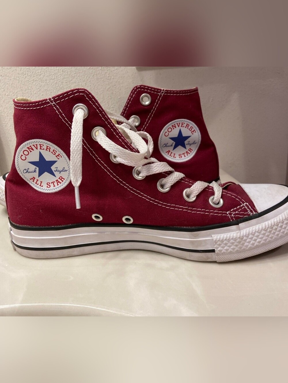 Converse Chuck Taylor All Star High Top Sneakers - Burgundy Size 7 Women's